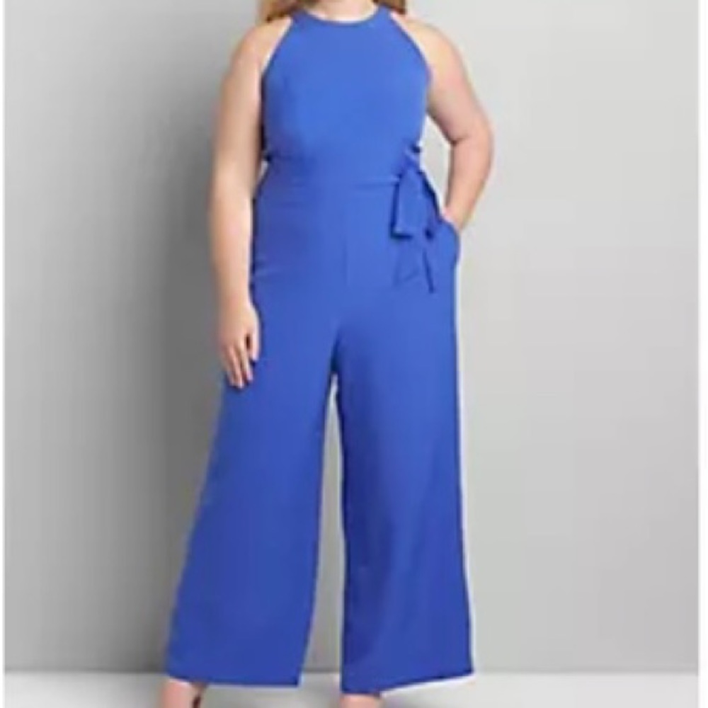 Lane Bryant Sleeveless Halter Lena Jumpsuit